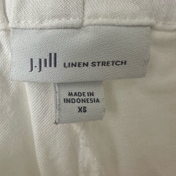 J. Jill Stretch Linen Button Hem Ankle Pants Side Zip Elastic Back Size Medium - Picture 11 of 15